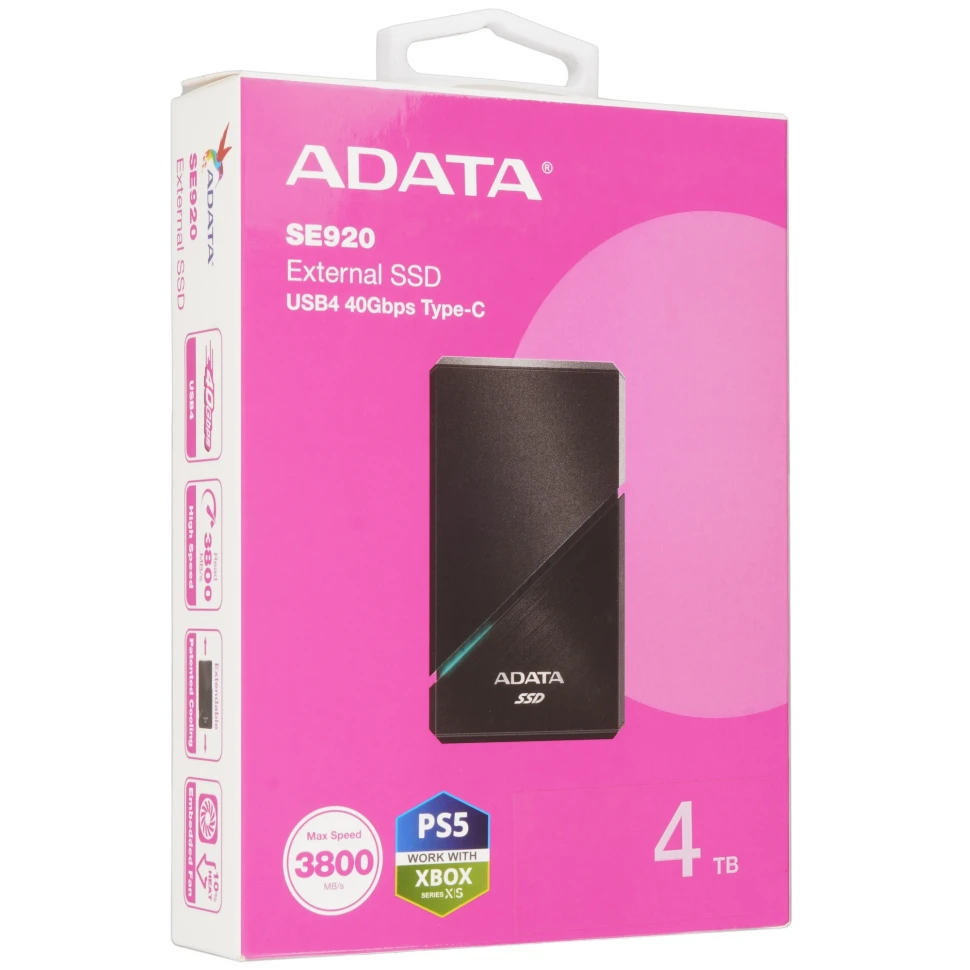 Внешний SSD ADATA XPG 4000 Gb USB 3.2 EXT. (SE920-4TCBK)