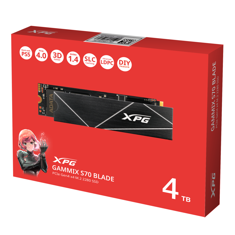 Твердотельный накопитель ADATA XPG 4000 Gb BLADE S70 (AGAMMIXS70B-4T-CS)
