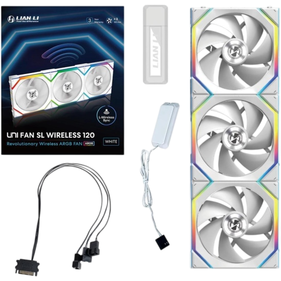 Комплект вентиляторов для корпуса Lian Li UNI FAN SL WIRELESS 120 ARGB White 12SL1W3W (G99.12SL1W3W.R0)