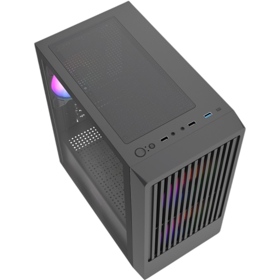 Компьютерный корпус Powercase Mistral SM07 TG ARGB Black (CMMSM07B-A3)