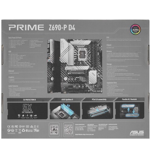 Материнская плата ASUS PRIME Z690-P D4 90MB18P0-M0EAY0