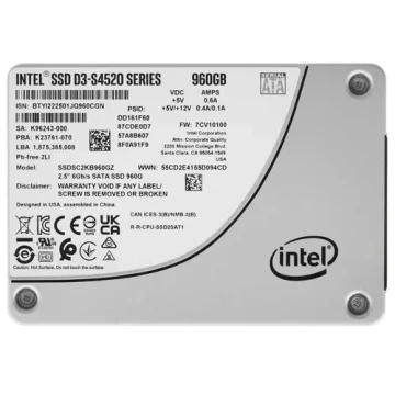 Твердотельный накопитель Intel 960 Gb DC D3-S4520 SSDSC2KB960GZ01