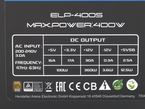 Блок питания Chieftec 400W ELEMENT ELP-400S-Bulk OEM