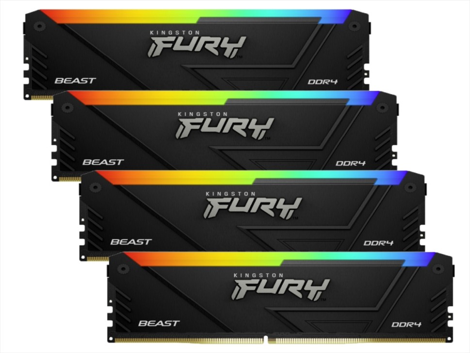 Оперативная память 32 Gb 3600 MHz Kingston FURY Beast RGB Black (KF436C17BB2AK4/32)