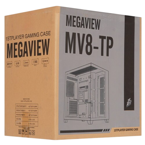 Компьютерный корпус 1STPLAYER MEGAVIEW MV8-TP Black (MV8-TP-BK)