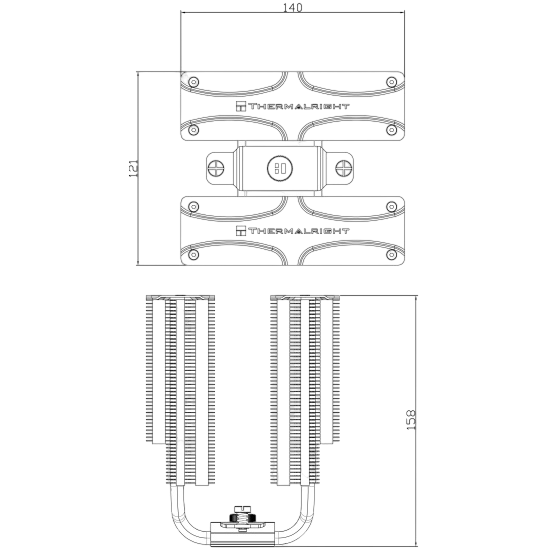 Кулер для процессора Thermalright Frost Commander 140 Black (TRFC140B)