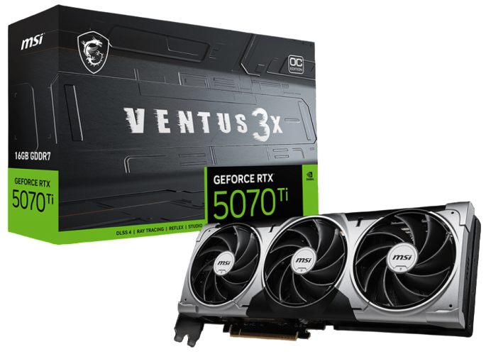 Видеокарта MSI (G507T-16V3C) GeForce RTX 5070 Ti 16G VENTUS 3X OC