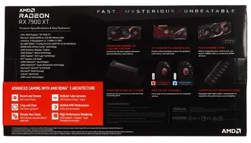 Видеокарта ASRock (RX7900XT PG 20GO) Radeon RX 7900 XT 20GB PG 20GO PHANTOM GAMING