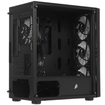 Компьютерный корпус 1STPLAYER FIREBASE X3-M TG LED Black (X3-M-BK-4F1)