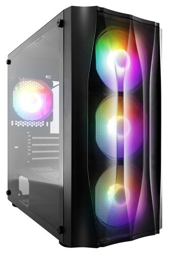 Компьютерный корпус 1STPLAYER FIREBASE X3-M TG LED Black (X3-M-BK-4F1)