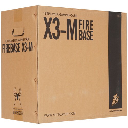 Компьютерный корпус 1STPLAYER FIREBASE X3-M TG LED Black (X3-M-BK-4F1)