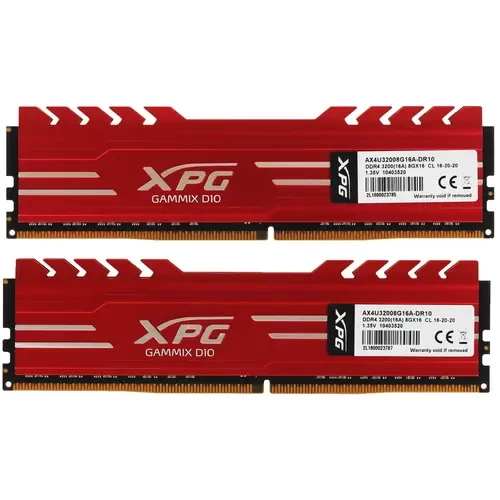 Оперативная память 16 Gb 3200 MHz ADATA XPG GAMMIX D10 Red (AX4U32008G16A-DR10)