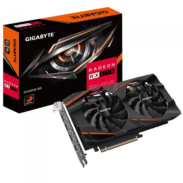 Видеокарта GIGABYTE (GV-RX570GAMING-8GD 2.0) AMD RX 570 GAMING 8GB GDDR5 256bit HDMI 3xDP