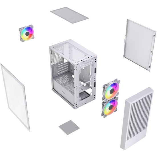 Компьютерный корпус Powercase Mistral SM07 TG ARGB White (CMMSM07W-A3)