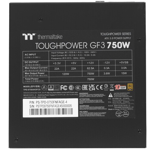Блок питания Thermaltake 750W TOUGHPOWER GF3 PS-TPD-0750FNFAGE-4 16 Pin (PCIe 5.0 Connector Cable Details)