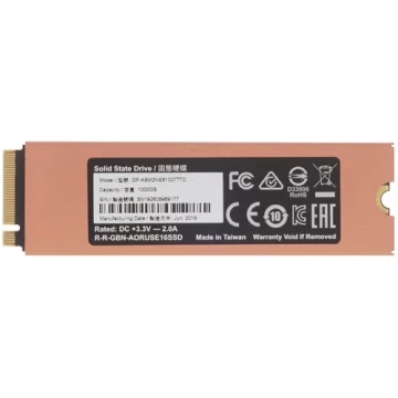 Твердотельный накопитель GIGABYTE 1000 Gb AORUS GP-ASM2NE6100TTTD
