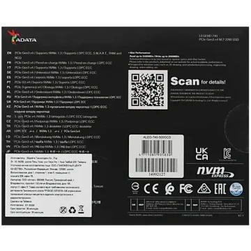 Твердотельный накопитель ADATA 500 Gb ALEG-740-500GCS
