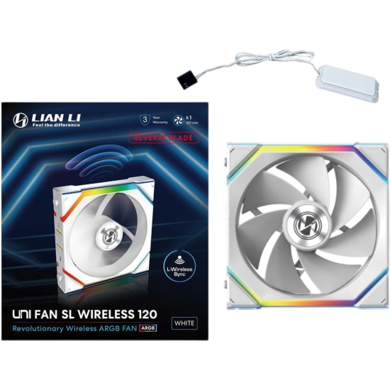 Вентилятор для корпуса Lian Li UNI FAN SL WIRELESS 120 Reverse Blade ARGB White 12RSL1W1W (G99.12RSL1W1W.R0)
