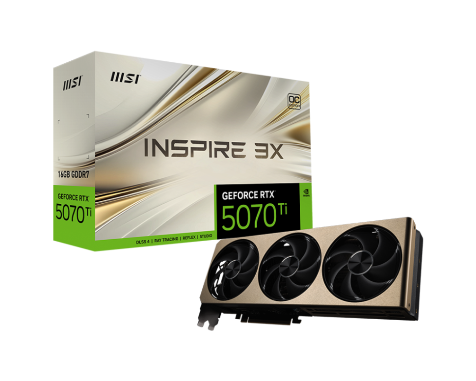 Видеокарта MSI (G507T-16I3CP) GeForce RTX 5070 Ti 16G INSPIRE 3X OC PLUS