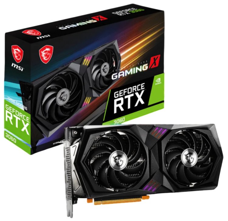 Видеокарта MSI (RTX 3060 GAMING X 12G) GeForce RTX 3060 12GB GAMING X