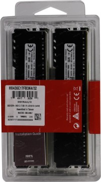 Оперативная память 32 Gb 3600 MHz Kingston HYPERX FURY Black (HX436C17FB3K4/32)