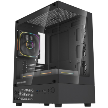 Компьютерный корпус Powercase Vision Micro M1 TG ARGB Black (CVMM1B-A3)