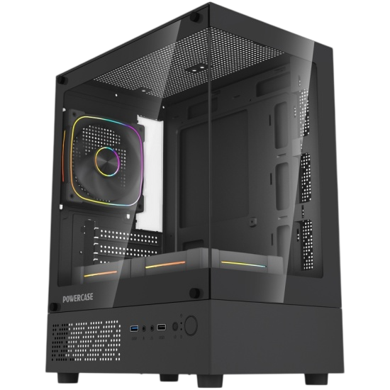 Компьютерный корпус Powercase Vision Micro M1 TG ARGB Black (CVMM1B-A3)