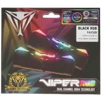 Оперативная память 16 Gb 3600 MHz PATRIOT Viper Gaming RGB (PVR416G360C8K)