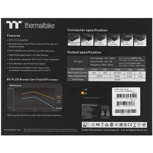 Блок питания Thermaltake 550W Smart BM3 0550 (PS-SPD-0550MNFABE-3) 16 Pin (PCIe 5.0 Connector Cable Details)