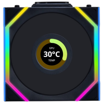 Вентилятор для корпуса Lian Li UNI FAN SL WIRELESS LCD 120 12SLLCD1W1B ARGB Black (G99.12SLLCD1W1B.R0)