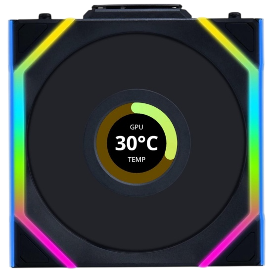 Вентилятор для корпуса Lian Li UNI FAN SL WIRELESS LCD 120 12SLLCD1W1B ARGB Black (G99.12SLLCD1W1B.R0)