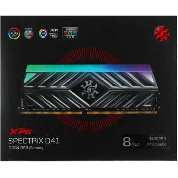 Оперативная память 16 Gb 3200 MHz ADATA XPG SPECTRIX D41 RGB Grey (AX4U32008G16A-DT41)