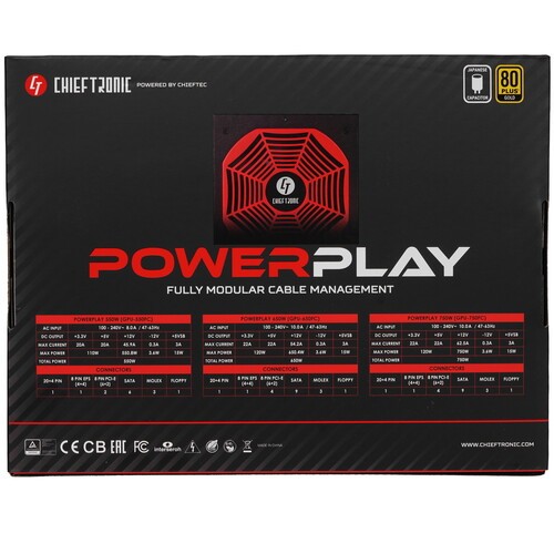 Блок питания Chieftec 550W CHIEFTRONIC PowerPlay GPU-550FC
