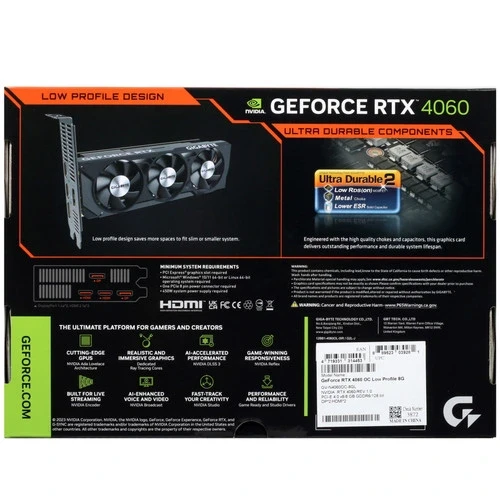 Видеокарта Gigabyte (GV-N4060OC-8GL) GeForce RTX 4060 8GB Low Profile OC