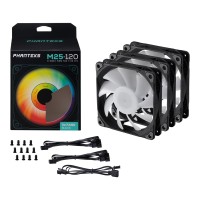Комплект вентиляторов для корпуса PHANTEKS M25 DRGB Black PH-F120M25_DRGB_PWM_BK01_3P_RU PWM
