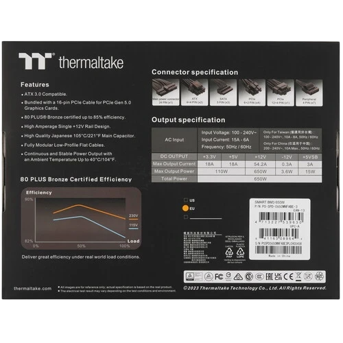 Блок питания Thermaltake 650W Smart BM3 0550 (PS-SPD-0650MNFABE-3) 16 Pin (PCIe 5.0 Connector Cable Details)