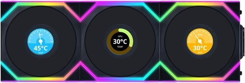 Комплект вентиляторов для корпуса Lian Li UNI FAN SL WIRELESS LCD 120 ARGB Black (G99.12SLLCD1W3B.R0)