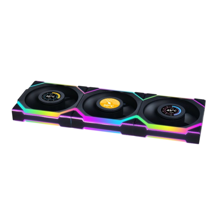 Комплект вентиляторов для корпуса Lian Li UNI FAN SL WIRELESS LCD 120 ARGB Black (G99.12SLLCD1W3B.R0)