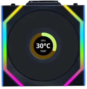 Комплект вентиляторов для корпуса Lian Li UNI FAN SL WIRELESS LCD 120 ARGB Black (G99.12SLLCD1W3B.R0)