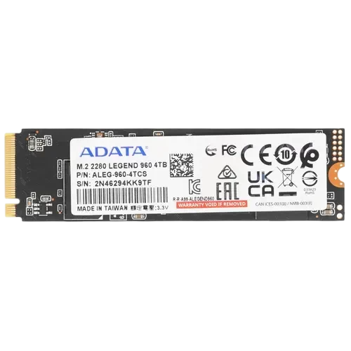 Твердотельный накопитель ADATA XPG 4000 Gb LEGEND 960 (ALEG-960-4TCS)