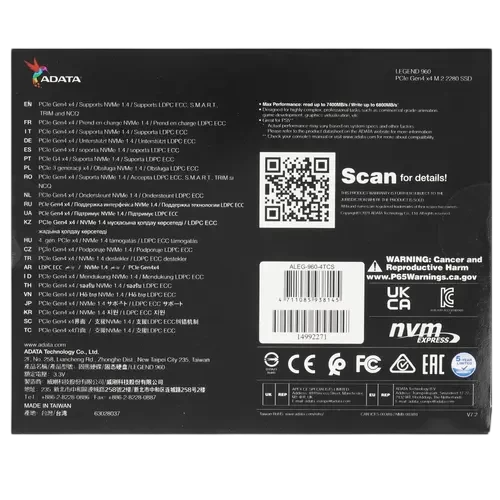 Твердотельный накопитель ADATA XPG 4000 Gb LEGEND 960 (ALEG-960-4TCS)