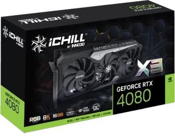 Видеокарта INNO3D (C40803-166XX-187049H) GeForce RTX 4080 16GB ICHILL X3