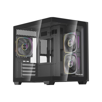 Компьютерный корпус Powercase Vision Micro M5B Curved Glass Black (CVMM5B-A3)