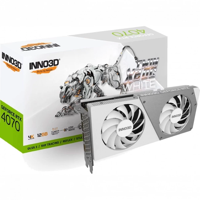 Видеокарта INNO3D (N40702-126XX-185252W) GeForce RTX 4070 12GB TWIN X2 OC WHITE