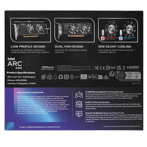 Видеокарта ASRock (A310 LP 4G) Intel Arc A310 4GB Low Profile