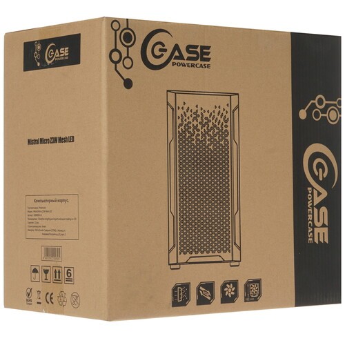 Компьютерный корпус Powercase MISTRAL Micro Z3W MESH LED CMIMZW-L3