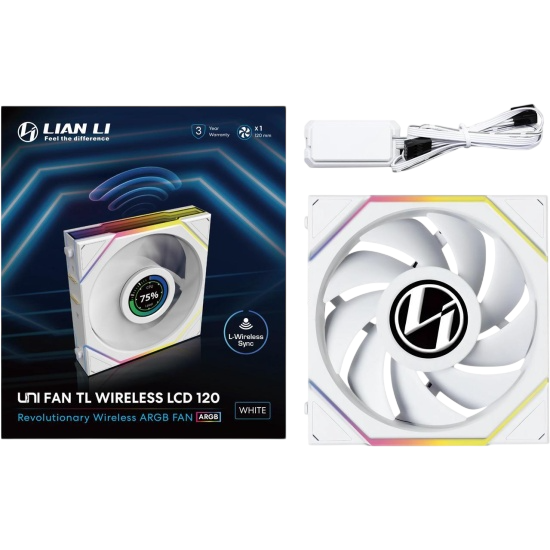 Вентилятор для корпуса Lian Li UNI FAN TL WIRELESS LCD 120 12TLLCD1W1W ARGB White (G99.12TLLCD1W1W.R0)