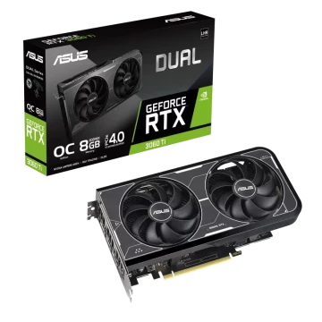 Видеокарта ASUS (DUAL-RTX3060TI-O8GD6X) GeForce RTX 3060 TI 8GB DUAL OC LHR 90YV0IP0-M0NA00