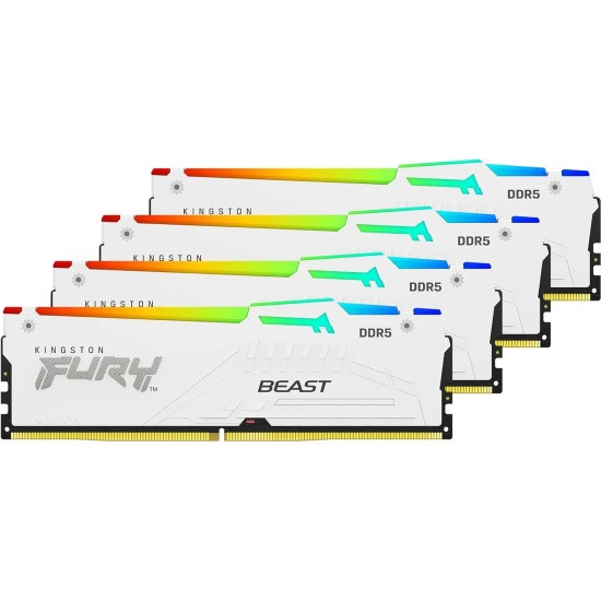 Оперативная память 64 Gb 6000 MHz Kingston FURY Beast RGB White (KF560C40BWAK4-64)