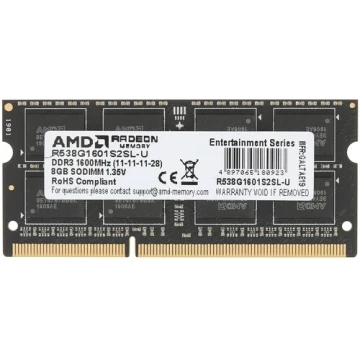 Оперативная память 8 Gb 1600 MHz AMD R5 ENTERTAINMENT SERIES Black (R538G1601S2SL-UO)